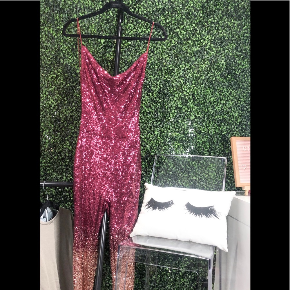 Sparkly Pink Ombré Jumpsuit
